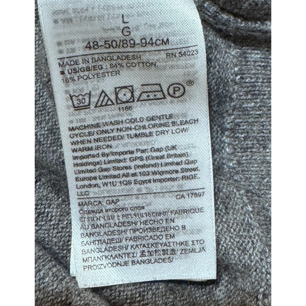 Gap Mainstay Knit‎ Sweater Mens Large pullover Long-Sleeve Crew Two Tone Gray - Picture 7 of 10